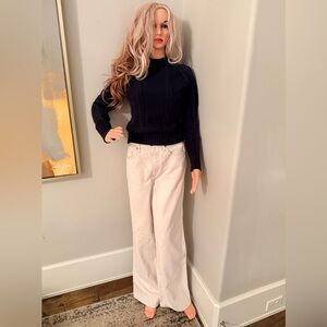 NWT Gorgeous & Stylish Cream Wide Leg Jeans!